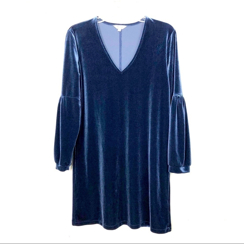 MADEWELL blue velvet mini dress